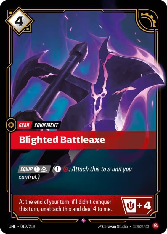 Blighted Battleaxe 019-219 Rare Riftbound Unleashed