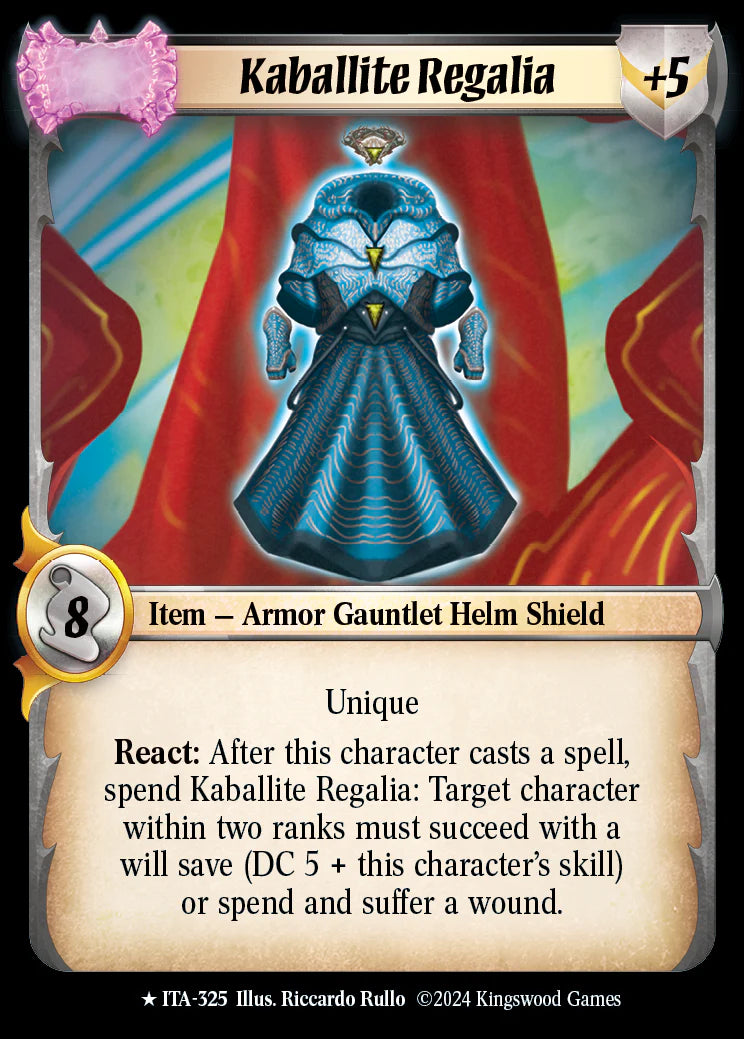 Kaballite Regalia ITA-325 Rare