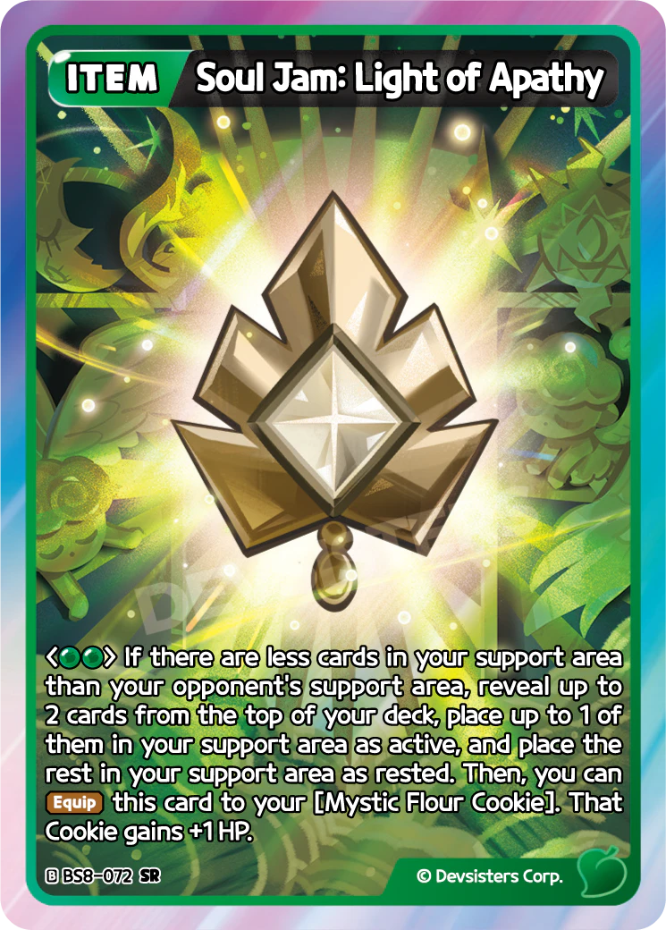 Soul Jam Light of Apathy BS8-072 SUPER RARE (GREEN)