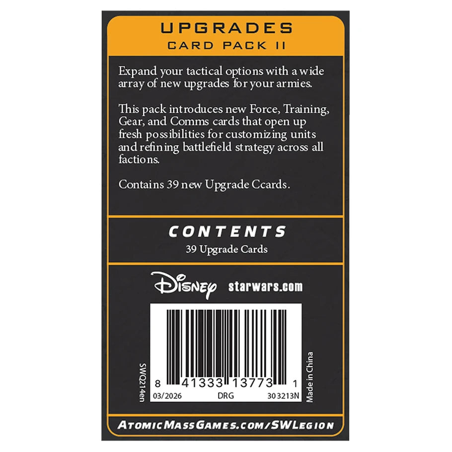 Star Wars Legion Upgrades Card Pack