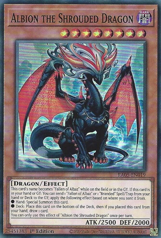 Albion the Shrouded Dragon 1st Edition Super Rare Rarity Collection 5 RA05-EN019 NM