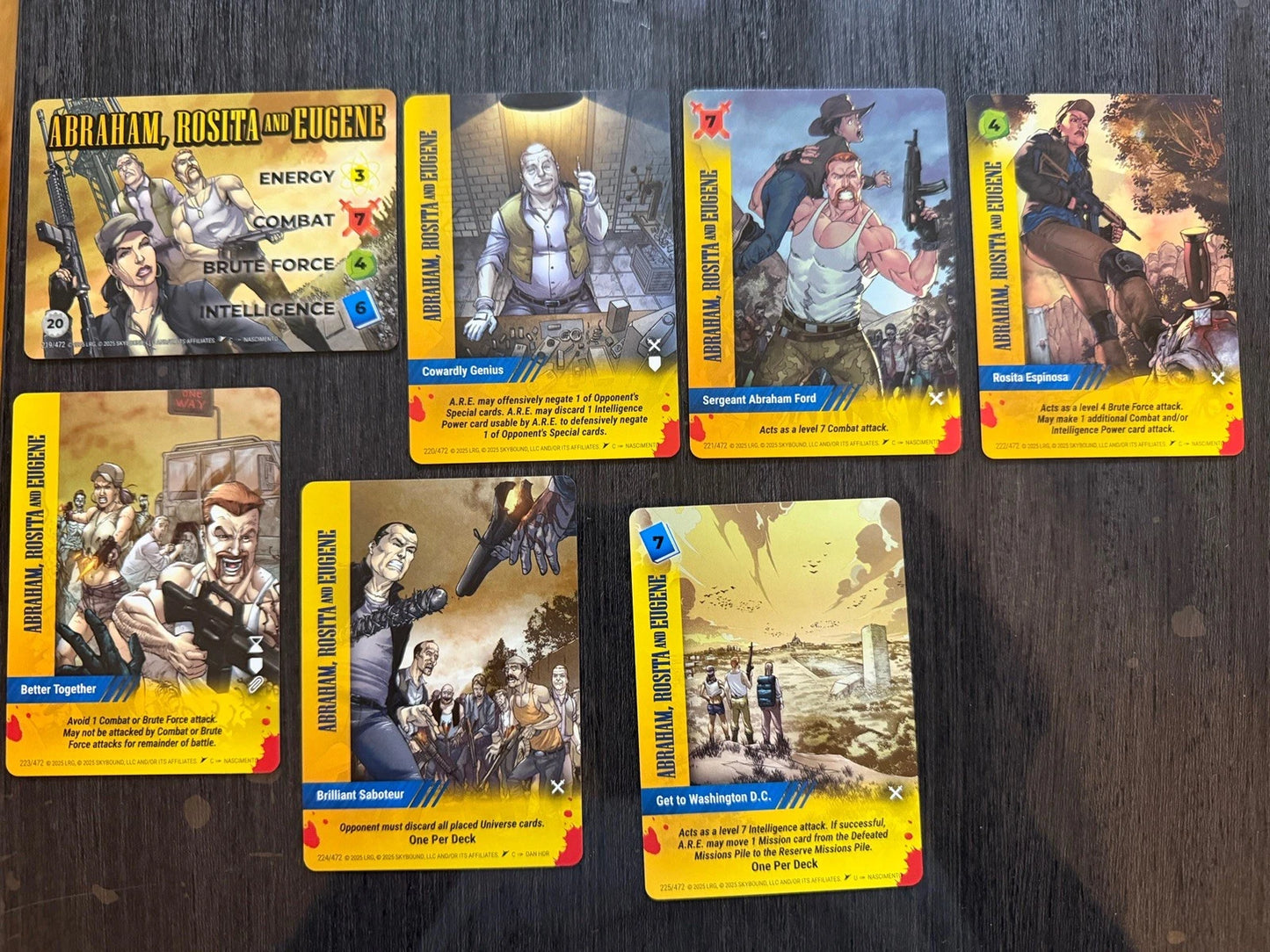 ABRAHAM, ROSITA & EUGENE Overpower Skybound Invincible/Walking Dead 7-Card Set