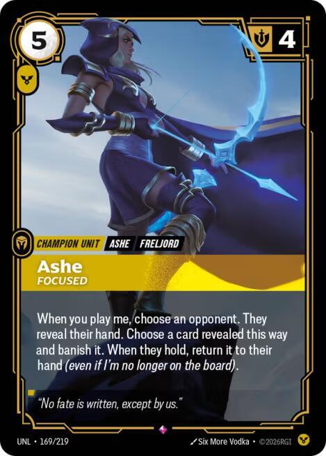Ashe 169-219 Rare Riftbound Unleashed