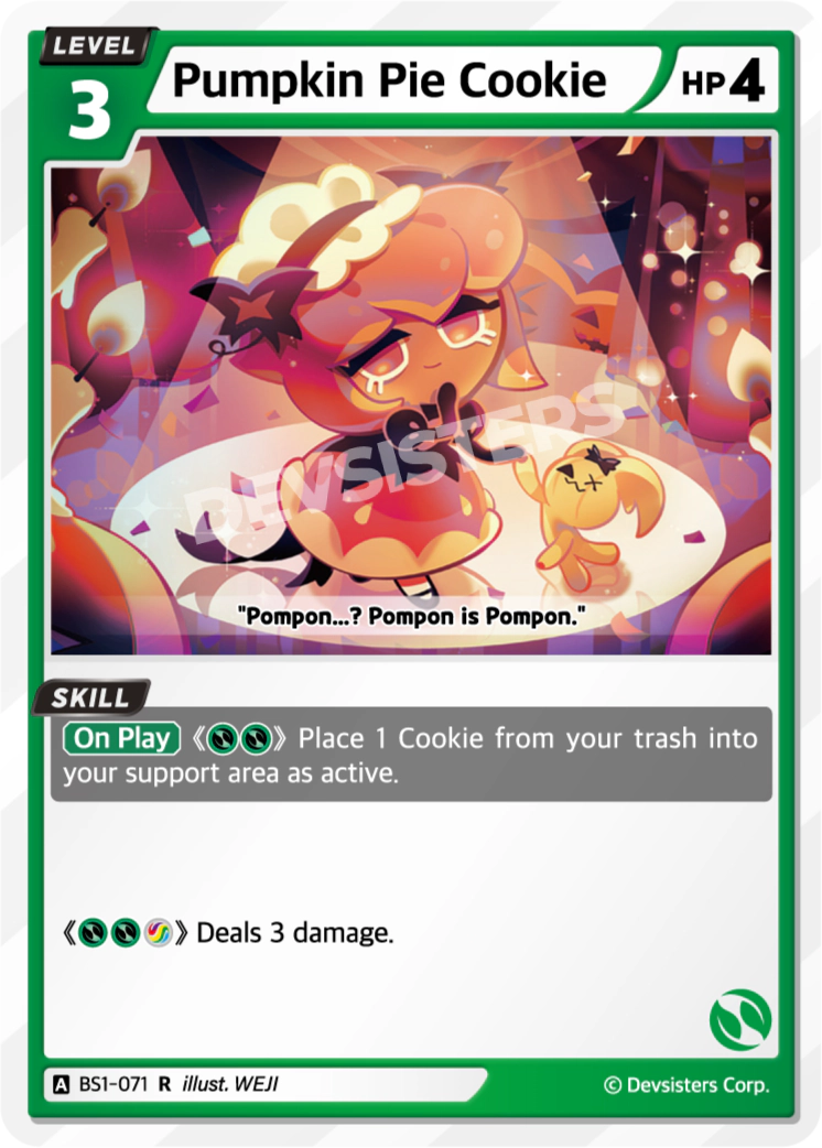 Pumpkin Pie Cookie BS1-071 Rare