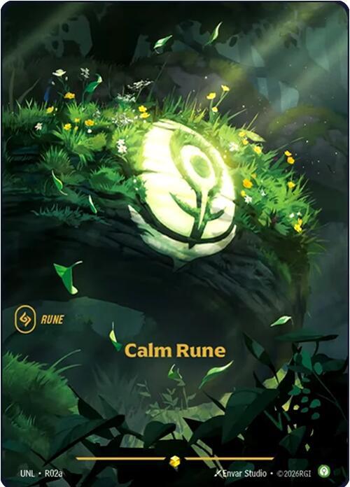Calm Rune R02a (Alternate Art) Showcase Riftbound Unleashed