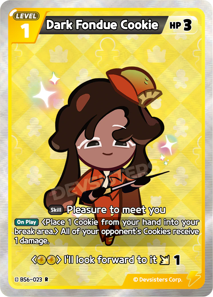 Dark Fondue Cookie BS6_023 Yellow Rare