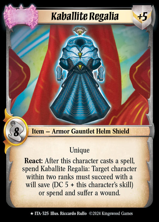 Kaballite Regalia ITA-325 Rare