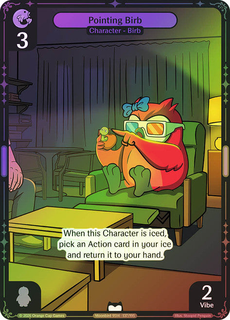 Vibes Tcg: Birb and Pengu: Pointing Birb #137 Foil