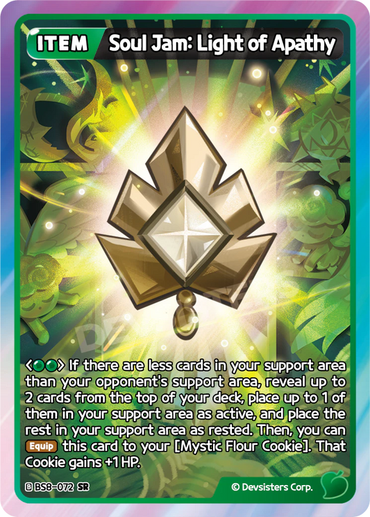 Soul Jam Light of Apathy BS8-072 SUPER RARE (GREEN)