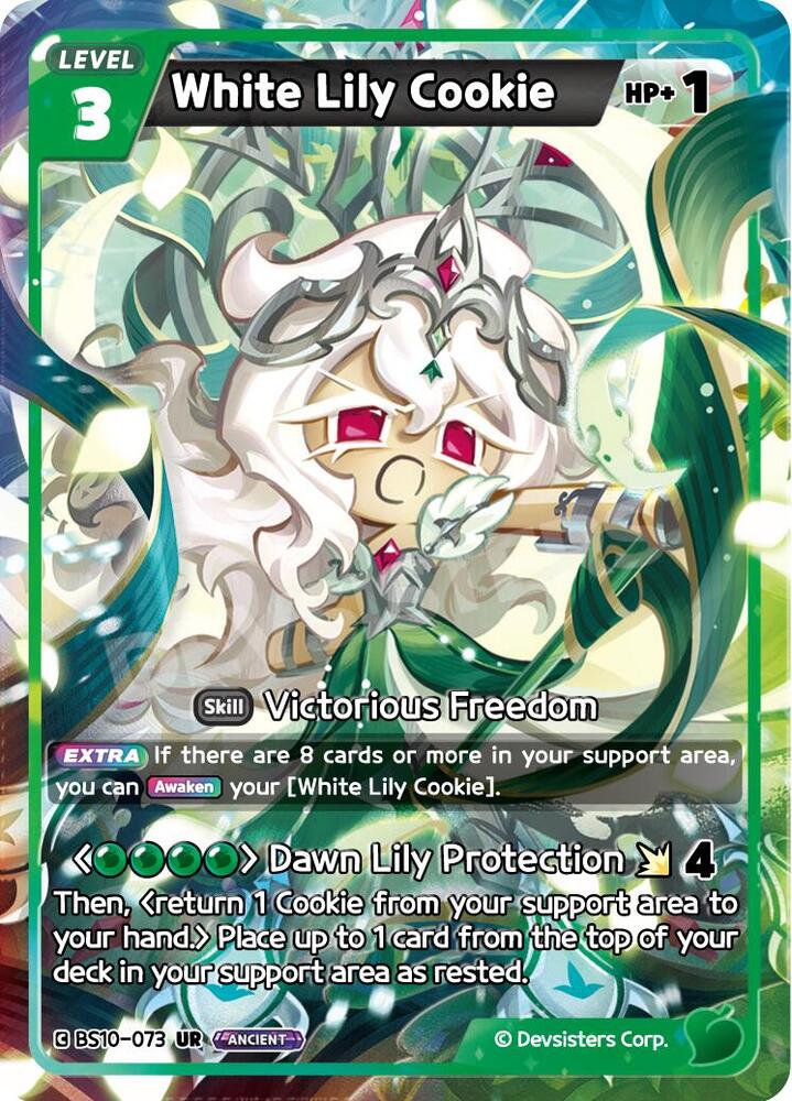 White Lily Cookie BS10-073 - The Dark Enchantress War (BS10-BS11) Green