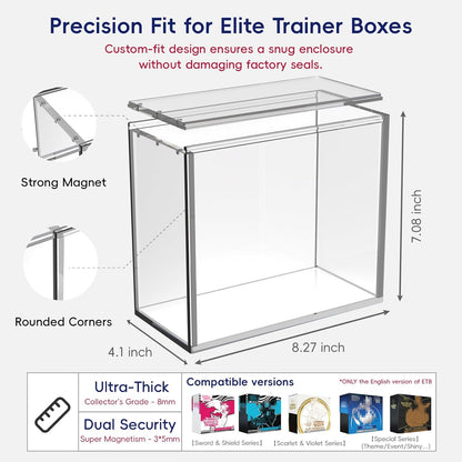 Pokemon ETB Magnetic Stackable Elite Trainer Box Protector Ultra Premium Quality