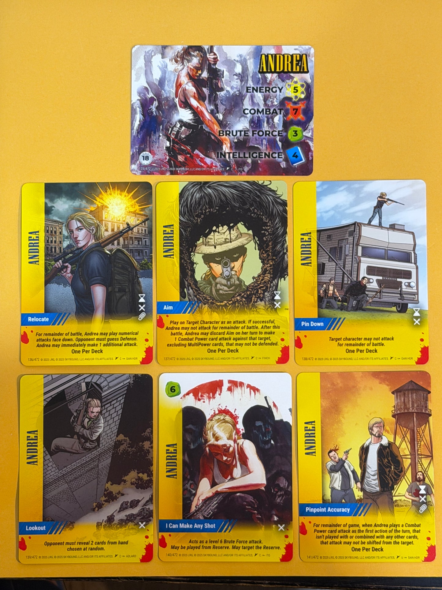 ANDREA Overpower Skybound Invincible/Walking Dead 7-Card Set